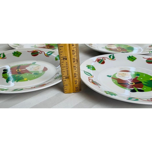 Set of 4 Gingerbread Lane Holiday Collection Dessert Appetizer Santa 7"  Plates - Picture 5 of 5